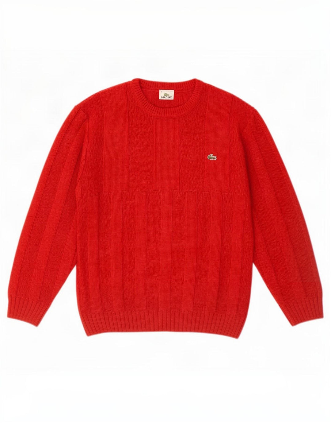 Мужской джемпер с круглым вырезом Lacoste, размер 4, средний красный, шерсть