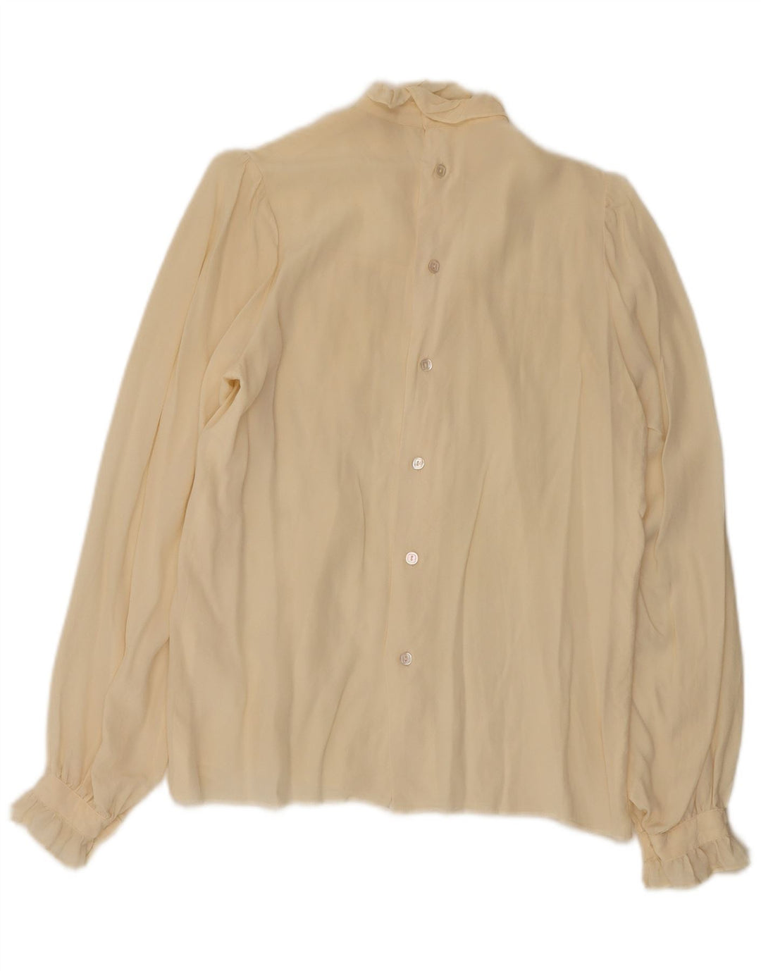 Винтажная женская блузка-рубашка UK 12, средний Off White