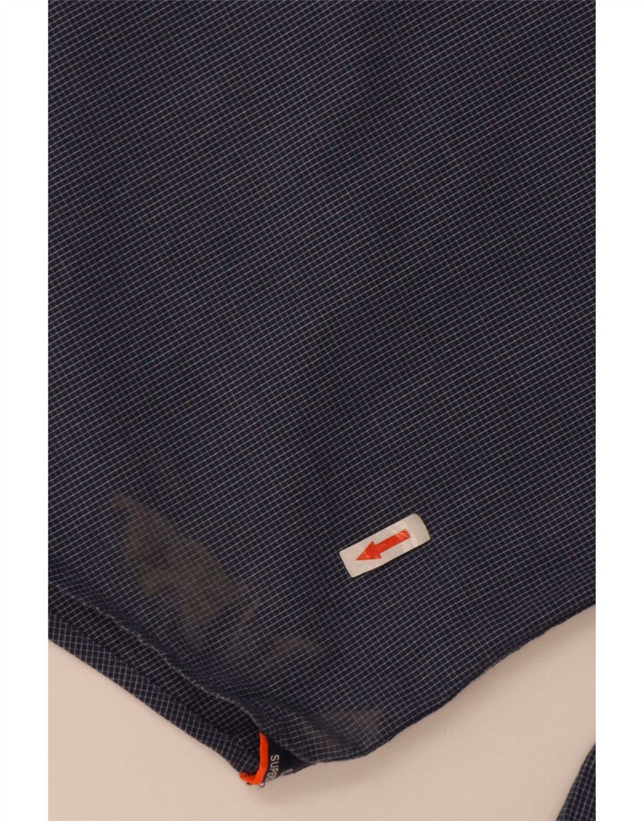 Мужская рубашка обычного кроя Superdry 2XL, синяя клетка, хлопок