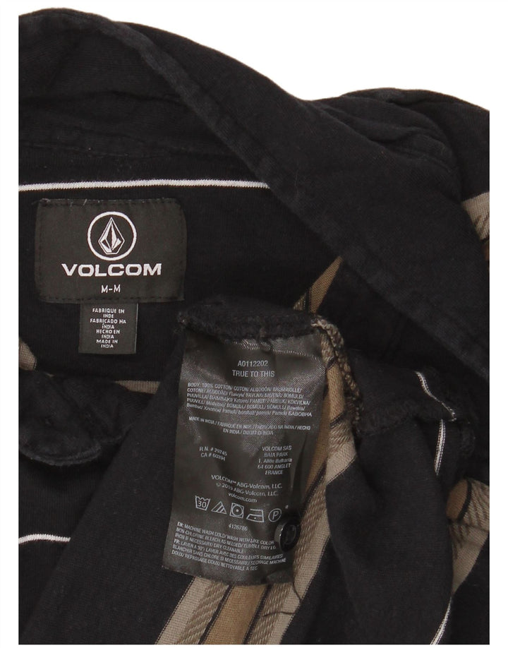 Мужская рубашка-поло VOLCOM, хлопок среднего размера, черная полоска