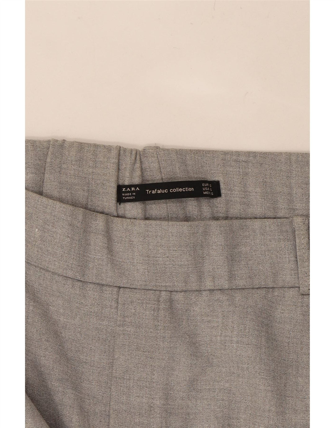ZARA Womens Slim Cropped Trousers Small W29 L24 Grey Colourblock Polyester Vintage Zara and Second-Hand Zara from Messina Hembry 