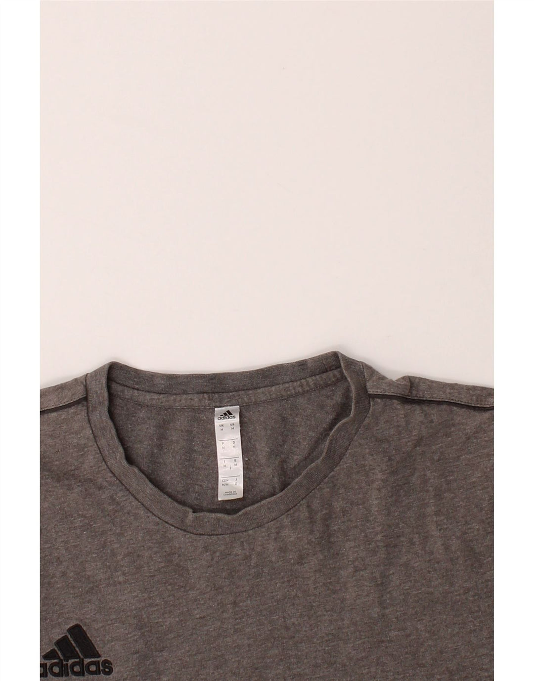 ADIDAS Womens T-Shirt Top UK 14 Medium Grey Cotton Vintage Adidas and Second-Hand Adidas from Messina Hembry 