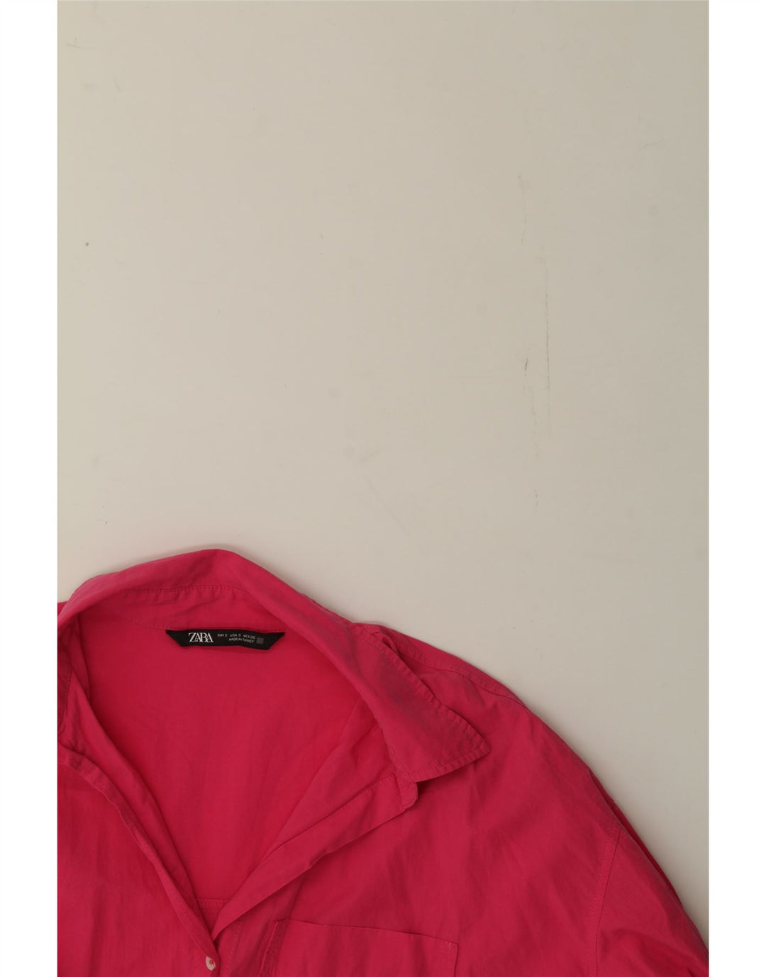 ZARA Womens Longline Oversized Shirt UK 10 Small Pink Cotton Vintage Zara and Second-Hand Zara from Messina Hembry 