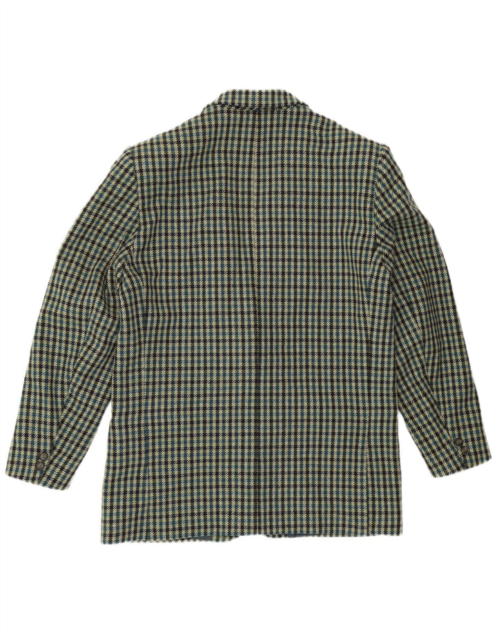 MONTEZEMOLO Мужской пиджак на 2 пуговицах UK 40, большая зеленая клетка в клетку, шерстяной