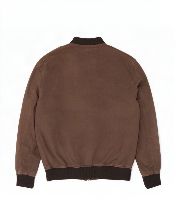 Мужская куртка-бомбер Zara UK 40, большая коричневая, полиэстер