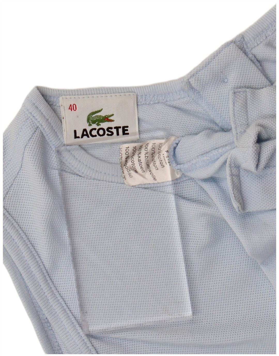 LACOSTE Женский укороченный жилет, размер 40, средний синий, хлопок