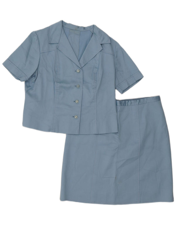 Винтажный женский комплект из 2 юбок с короткими рукавами, UK 14, средний W33, в синюю полоску