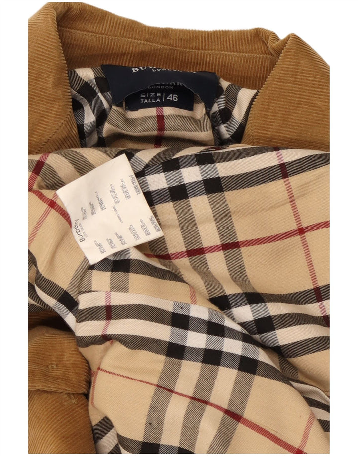 Burberry Женский вельветовый пиджак с 3 пуговицами IT 46, большой коричневый хлопок
