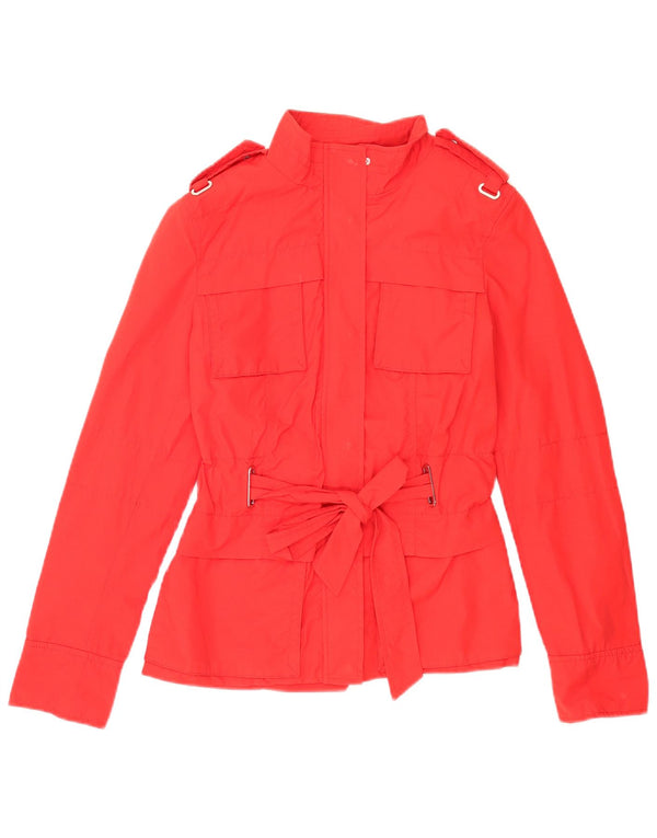 Zara Womens Military Jacket UK 10 Small Red Cotton