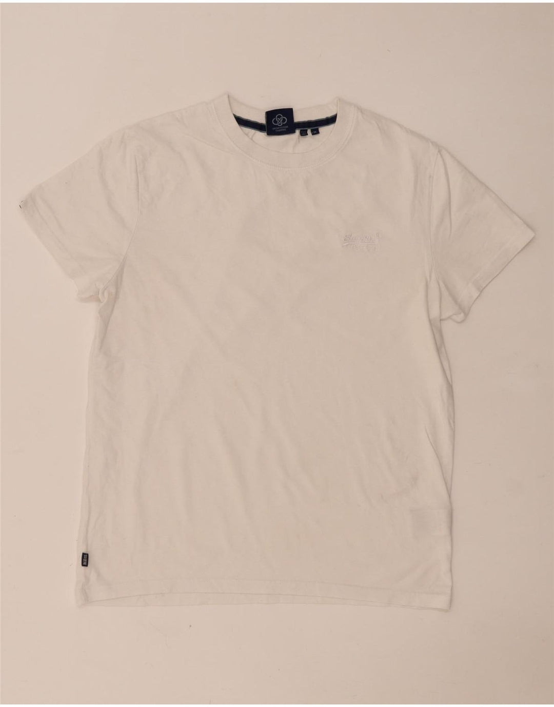 Мужская футболка Superdry Top из белого хлопка среднего размера