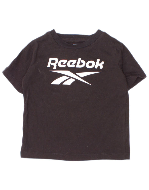 Футболка с рисунком Reebok для мальчиков 12–18 месяцев, черный хлопок