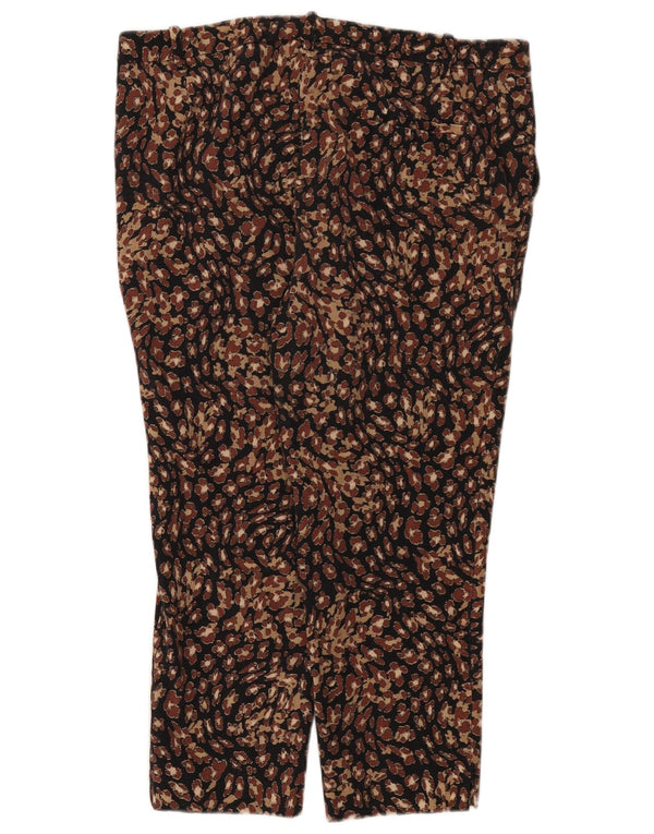 Женские капри Marks & Spencer UK 18 XL W38 L23 черные с животным принтом