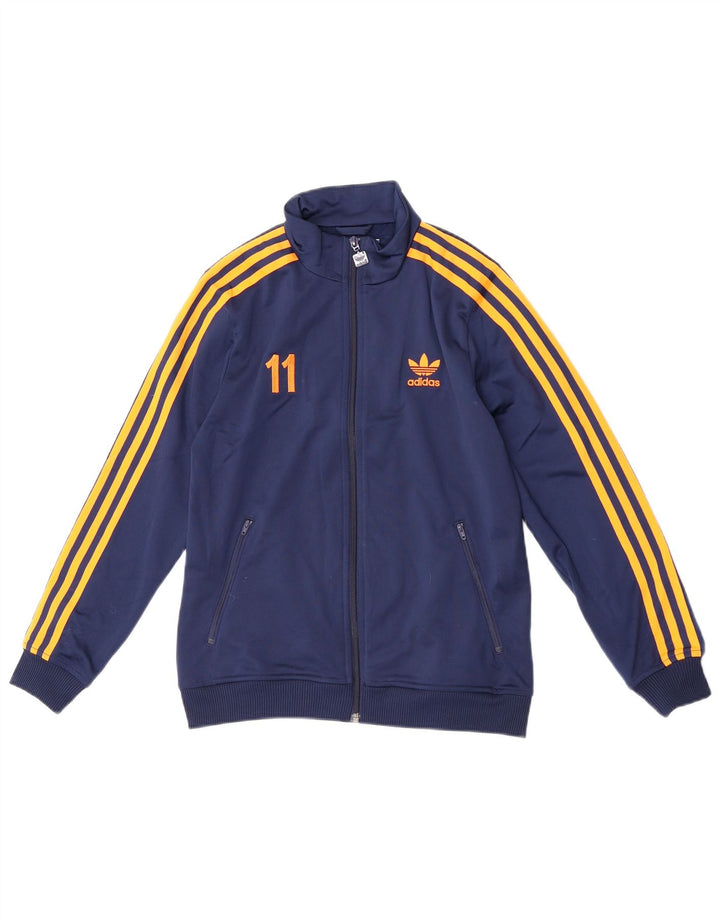 Спортивный костюм Adidas для мальчиков с графическим рисунком, верхняя куртка 10–11 лет, средний темно-синий