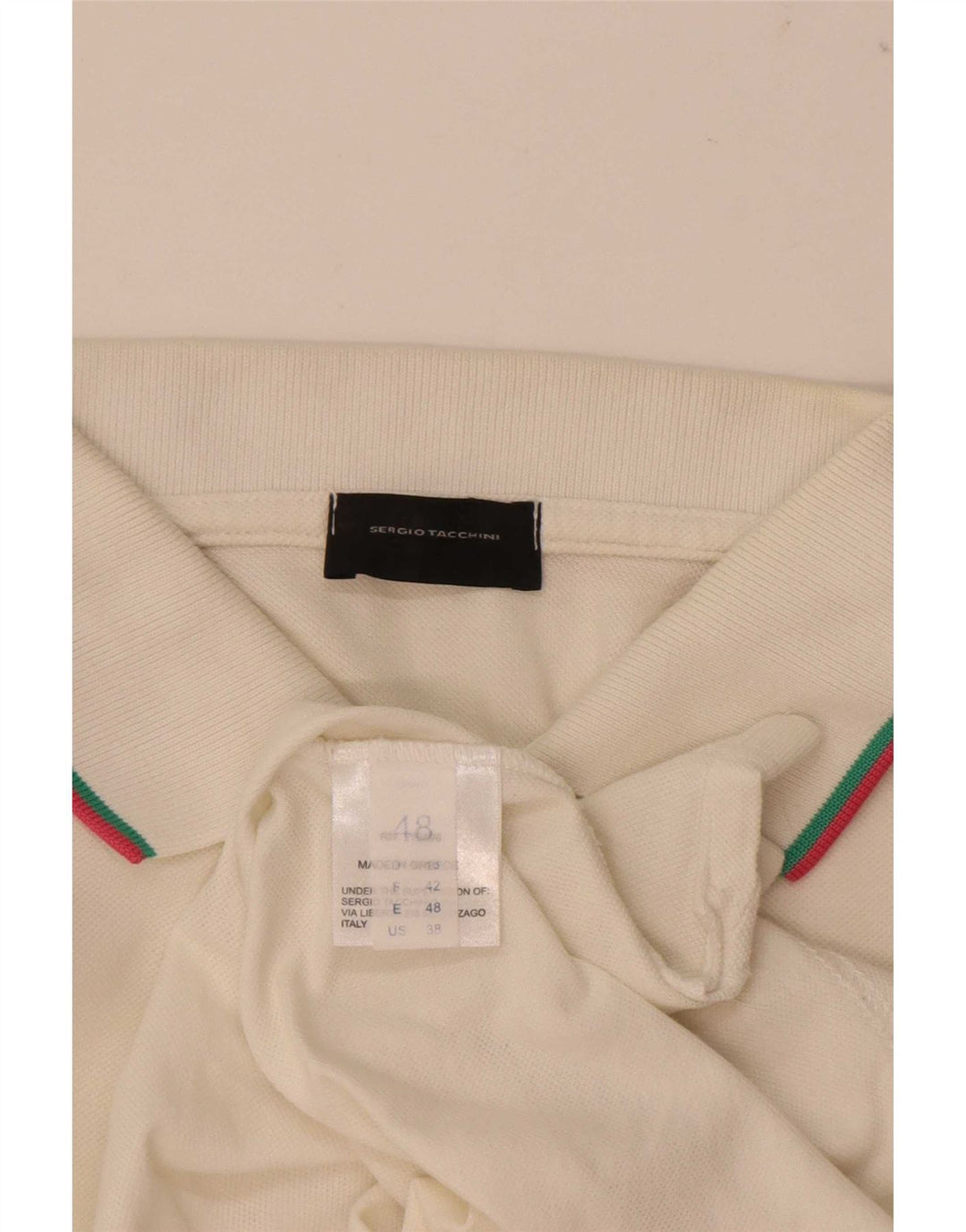 Мужская рубашка-поло Sergio Tacchini EU 48, средний белый хлопок