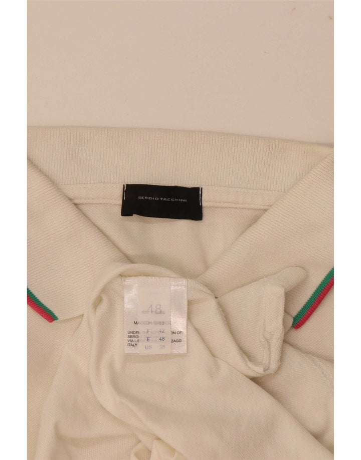 Мужская рубашка-поло Sergio Tacchini EU 48, средний белый хлопок
