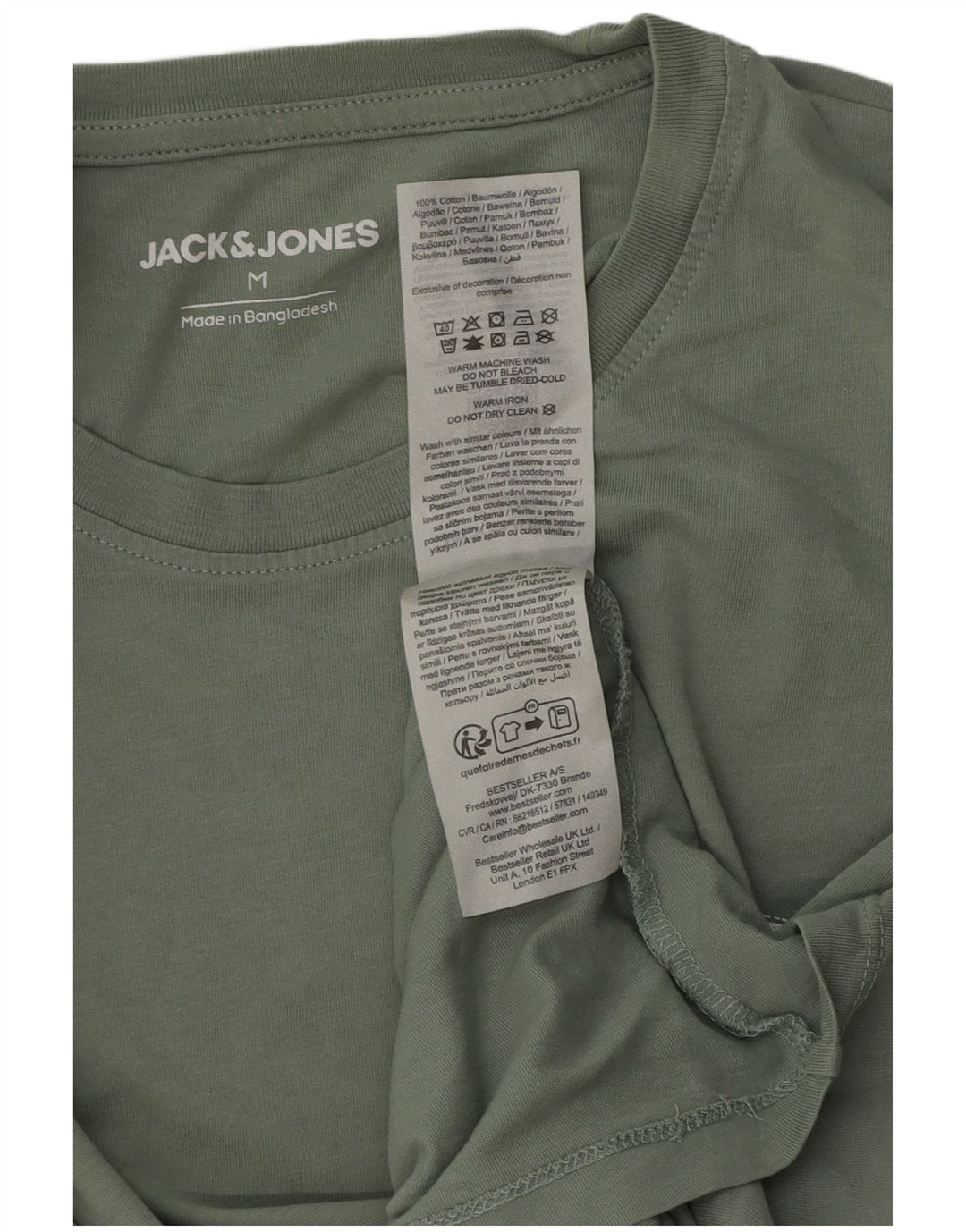 Мужская футболка Jack & Jones из хлопка среднего зеленого цвета