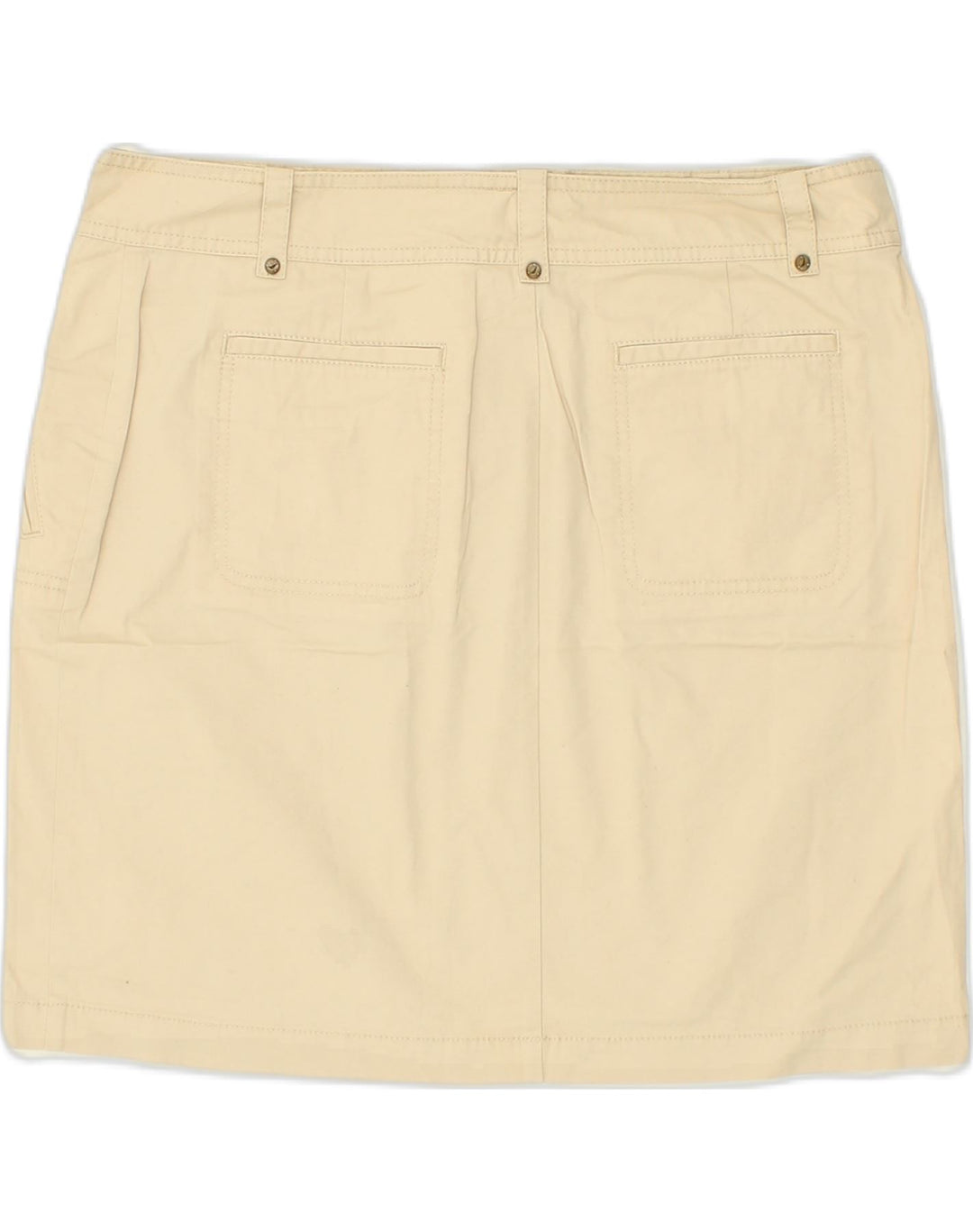 NAUTICA Womens Straight Skirt US 14 XL W36 Beige Cotton | Vintage Nautica | Thrift | Second-Hand Nautica | Used Clothing | Messina Hembry 