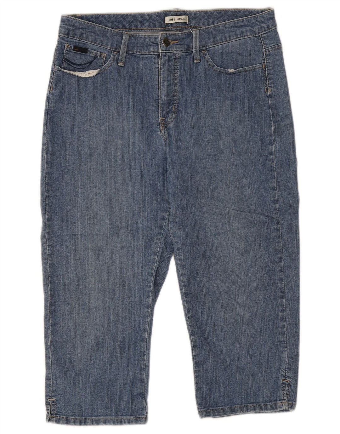 LEE Womens Loose Fit Capri Jeans US 12 Large W34 L20 Blue Cotton