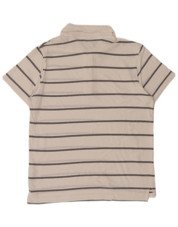 Мужская рубашка-поло Adidas UK 40/42, хлопковая средняя белая полоска