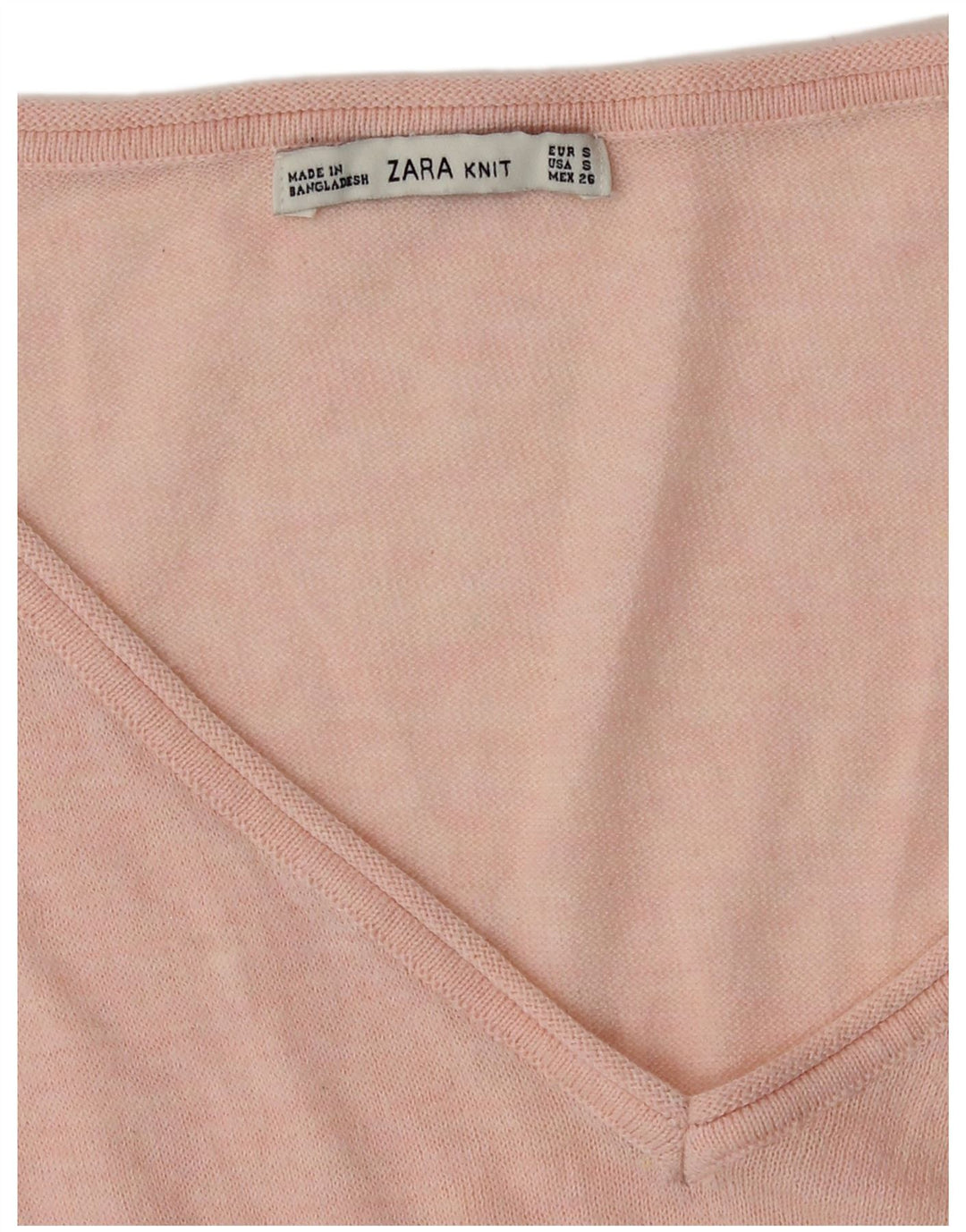 Женский джемпер с v-образным вырезом Zara UK 10, маленький розовый