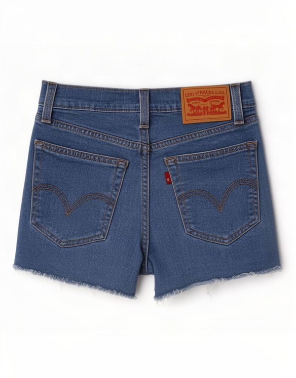 Женские потертые джинсовые шорты Levi's с высокой посадкой W24 XS, синие, хлопок