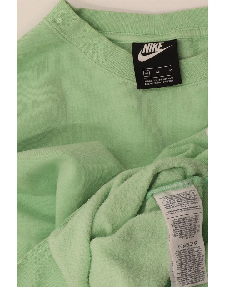Женский укороченный свитшот оверсайз Nike UK 14, хлопковый средний зеленый цвет