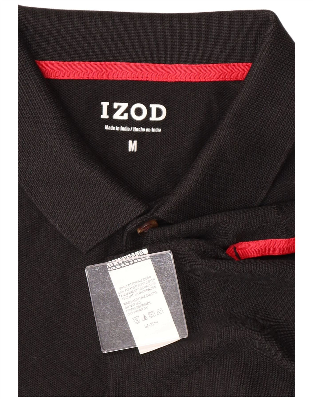 Мужская рубашка поло Izod среднего размера, черная, хлопковая