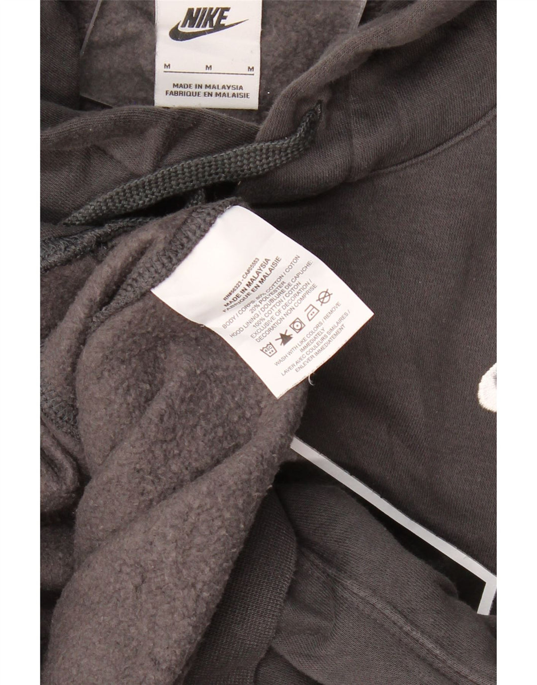 NIKE Mens Graphic Hoodie Jumper Medium Grey Cotton