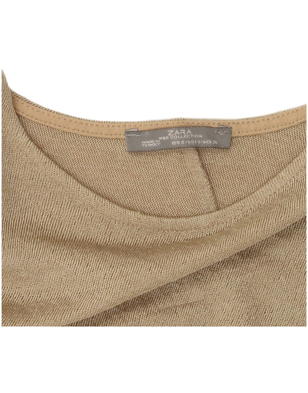 Женский топ оверсайз с рукавом 3/4 Zara UK 10, маленький, бежевый, цветной блок