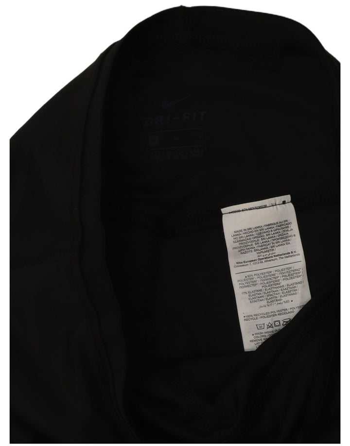 Женские леггинсы с рисунком NIKE Dri Fit UK 12, средний черный полиэстер