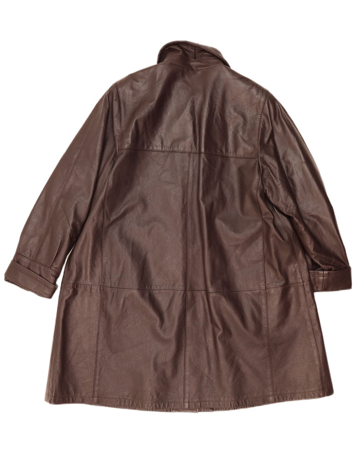 Винтажное женское кожаное пальто IT 44 Medium Brown Leather