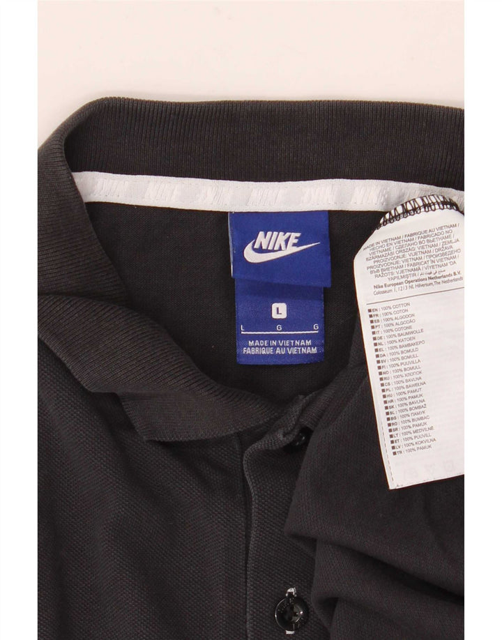 Мужская рубашка-поло Nike, большая черная, хлопковая
