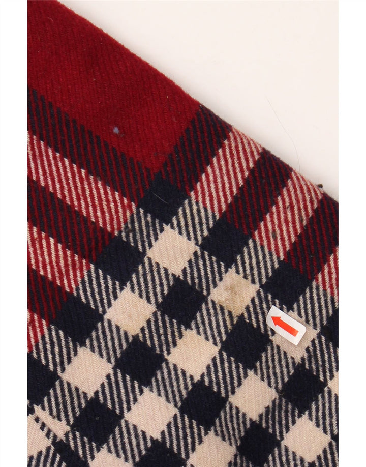 BENETTON Женское пальто с капюшоном UK 18 XL, красное шерстяное в клетку