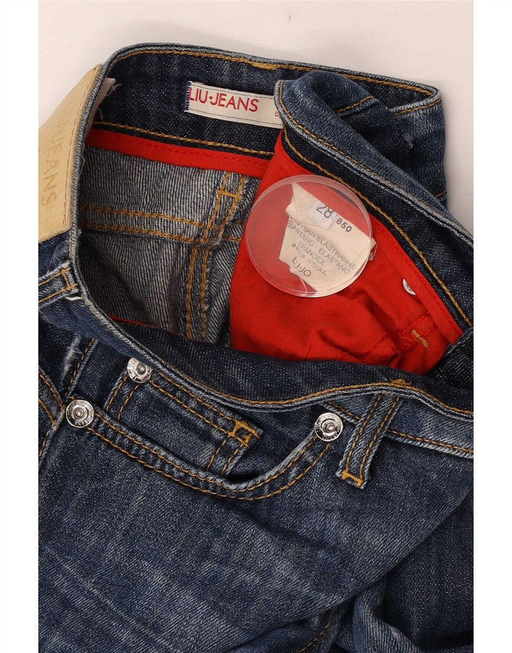 Женские потертые джинсы Liu Jo Bootcut W28 L34, синий хлопок