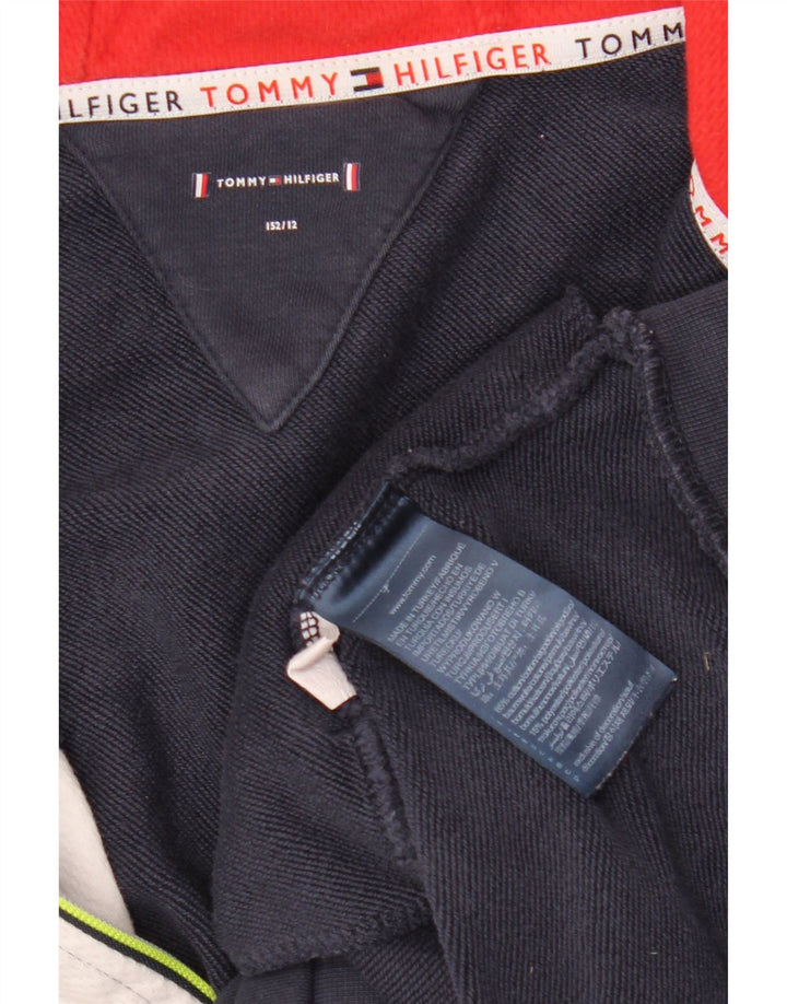 TOMMY HILFIGER Свитер с капюшоном на молнии для мальчиков 11–12 лет, темно-синий с цветными блоками