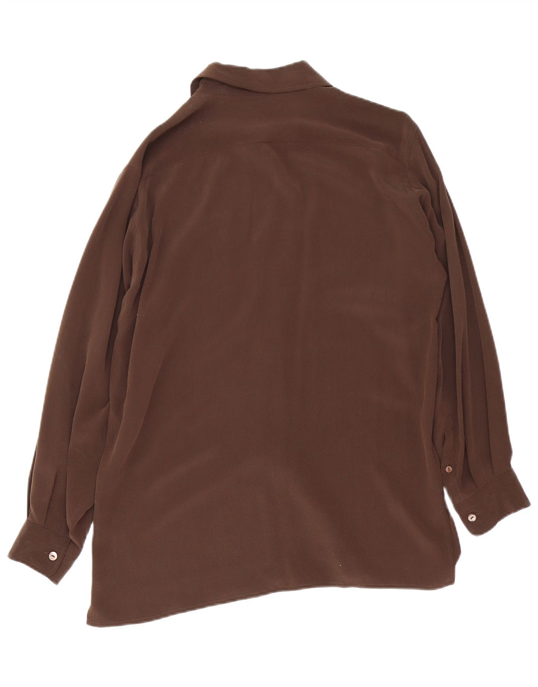Женская рубашка выходного дня Max Mara UK 16, большая коричневая шелковая