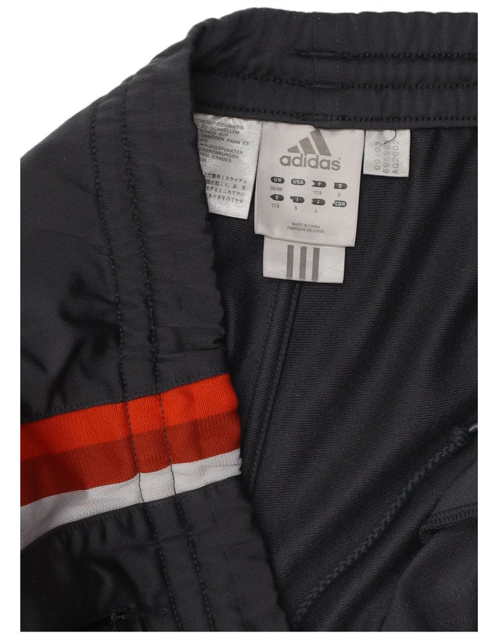 Мужские спортивные брюки Adidas UK 38/40, средний серый полиэстер с цветными блоками