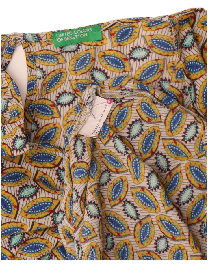 Женская блузка свободного кроя Benetton с абстрактным узором, топ UK 6 XS, разноцветная