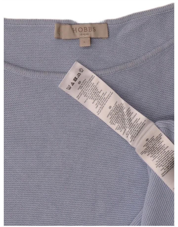 Женский джемпер с вырезом «лодочка» Hobbs, Великобритания, 16, большой синий, классический хлопок