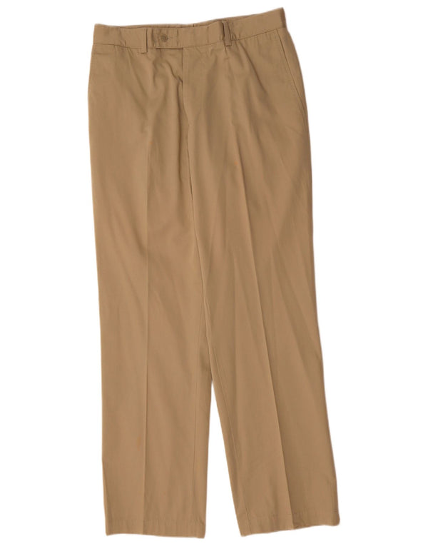 Мужские прямые костюмные брюки Hugo Boss IT 48 Medium W32 L32 Бежевый хлопок