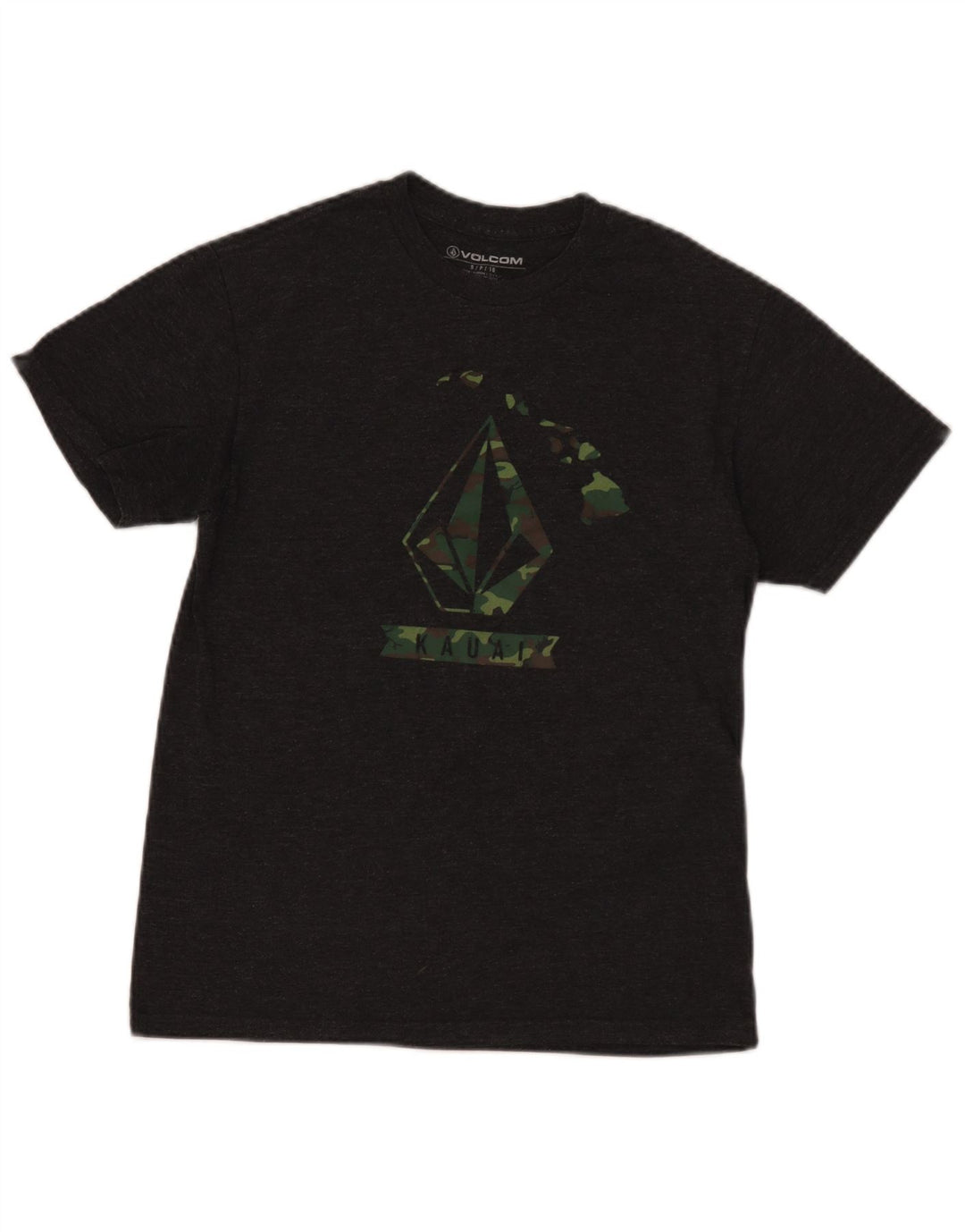 Мужская футболка Volcom с рисунком, маленький серый хлопок с крапинками