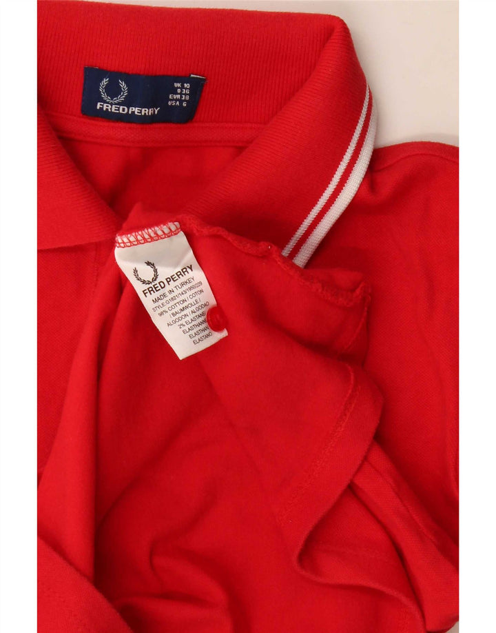 Женская рубашка поло Fred Perry UK 10, маленькая красная, хлопковая