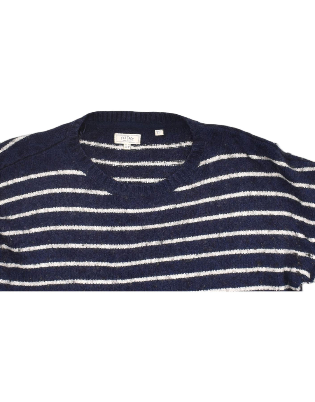 FAT FACE Womens Oversized Crew Neck Jumper Sweater UK 12 Medium Navy Blue | Vintage | Thrift | Second-Hand | Used Clothing | Messina Hembry 