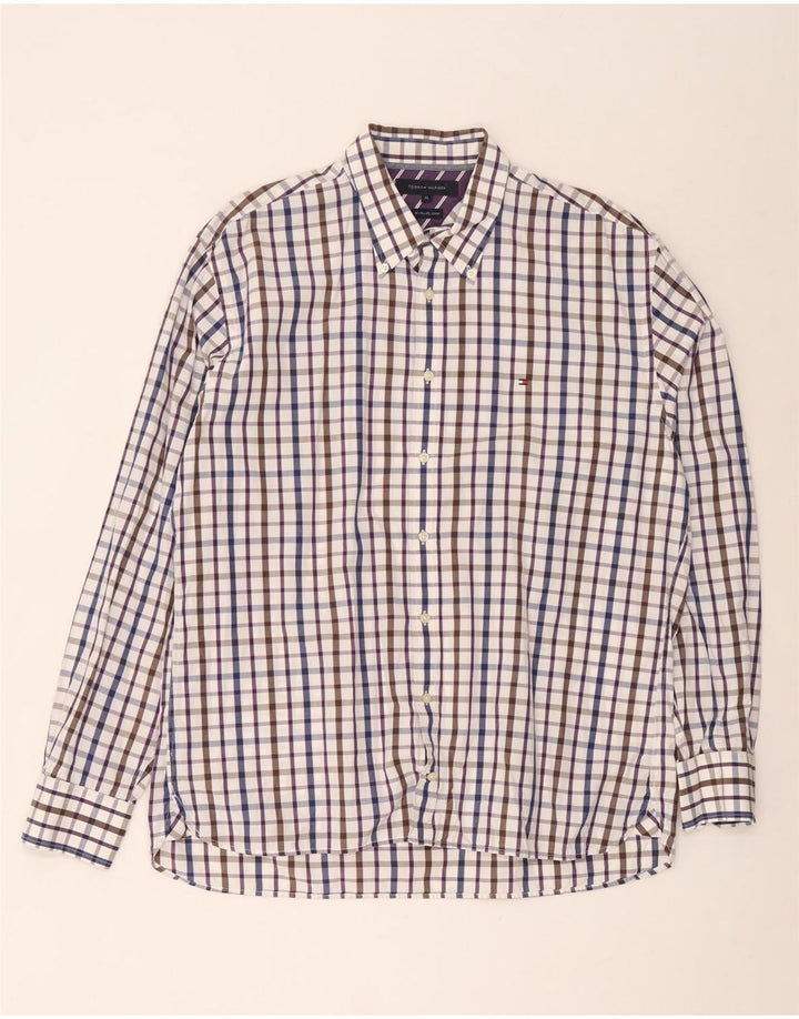 Мужская рубашка Tommy Hilfiger XL в разноцветную клетку из хлопка