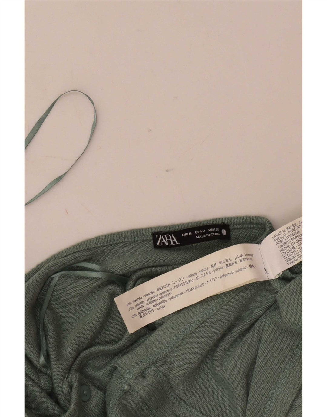 Женский укороченный кардиган Zara UK 12, средний зеленый цвет, вискоза