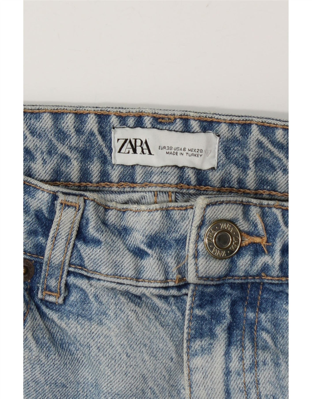 Женские свободные джинсы Zara EU 38, маленькие W28 L29, синие
