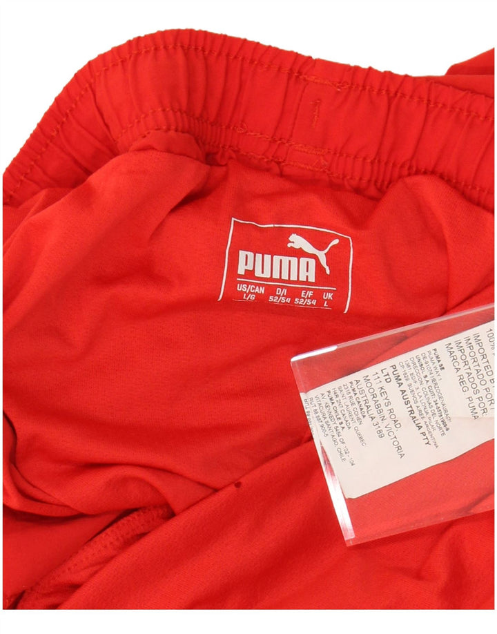 Мужские спортивные шорты PUMA, большие красные полиэстер с цветными блоками