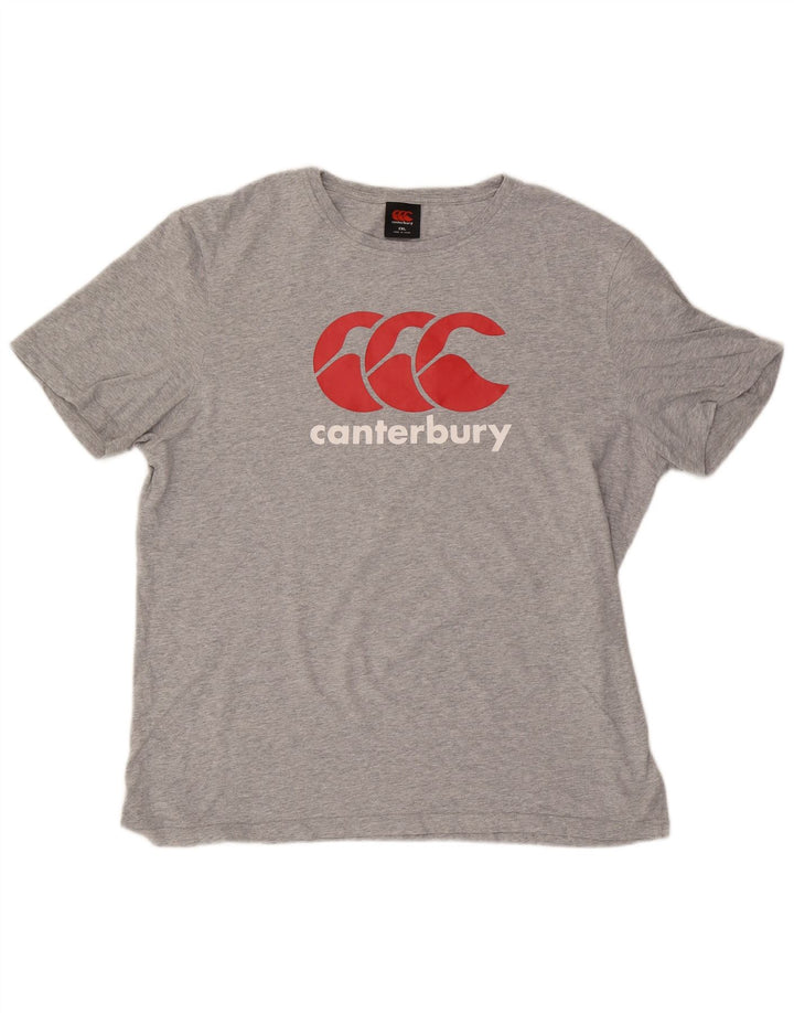 CANTERBURY Мужская футболка с рисунком, топ 2XL, серый хлопок в крапинку