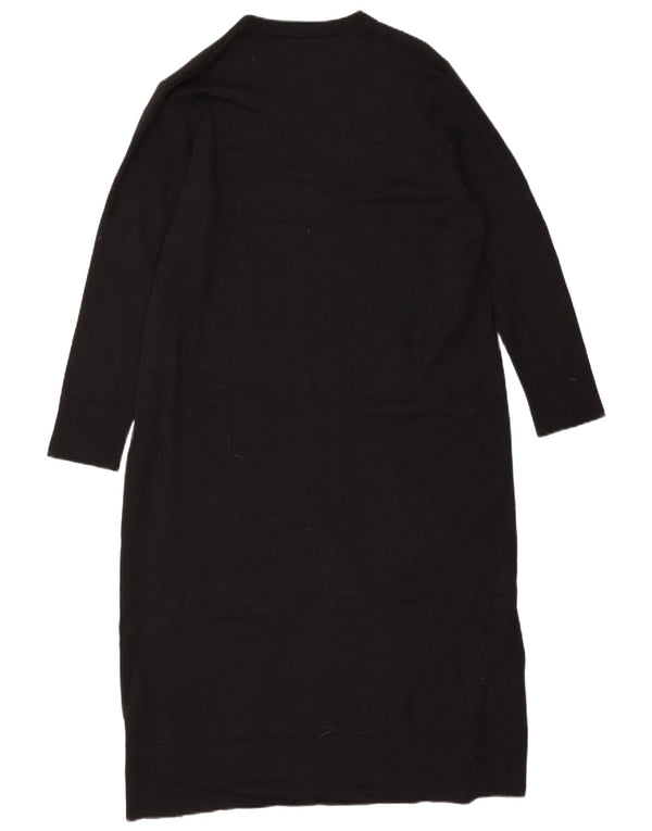 Женское платье-джемпер с длинными рукавами Zara UK 18 XL, черное из вискозы