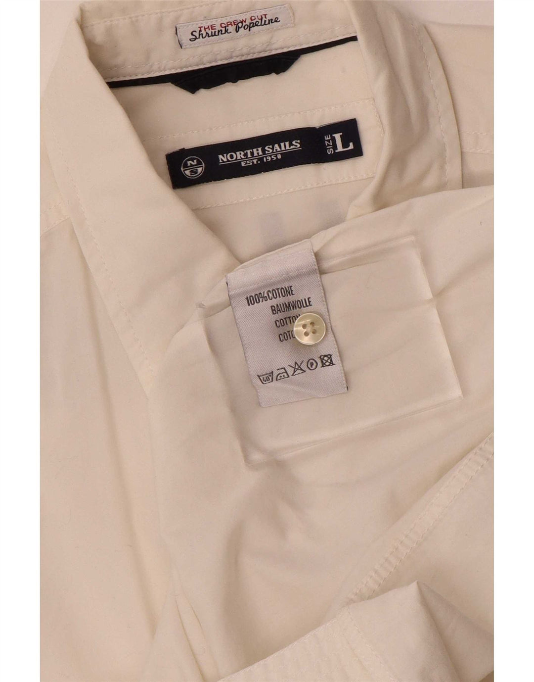 Мужская рубашка с коротким рукавом North Sails, большой белый хлопок, с коротким рукавом